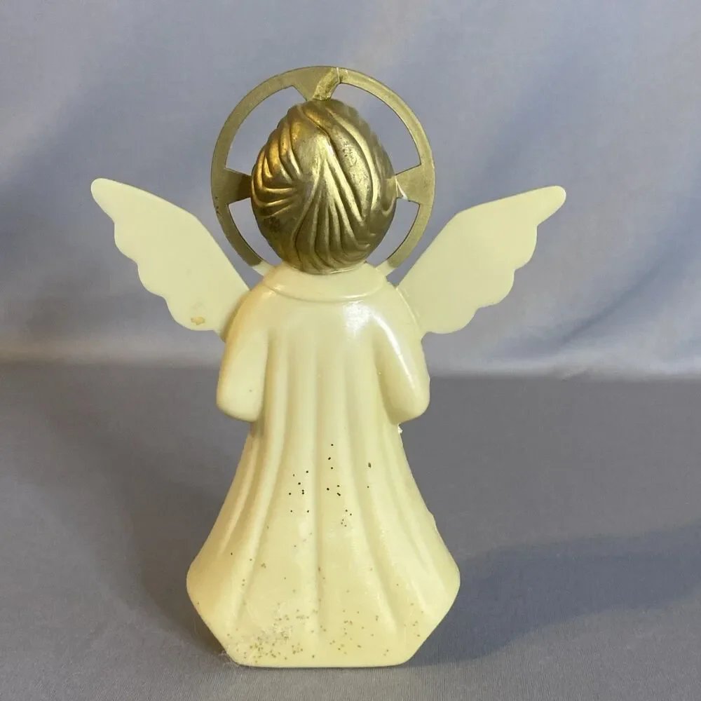 Vintage 60s 70s Christmas Angel Tree Top Figure Halo Star MCM Hong Kong Figure